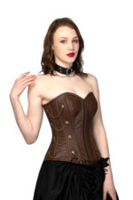 Vintage Charm: Brown Steampunk Corset - Image 3