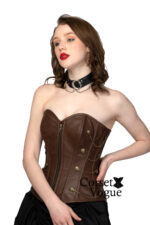 Vintage Charm: Brown Steampunk Corset