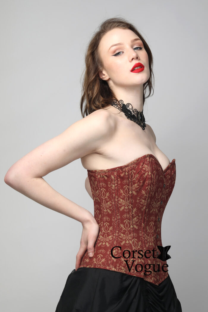 Elegant Damask: Printed Waist Trainer Corset - Image 3