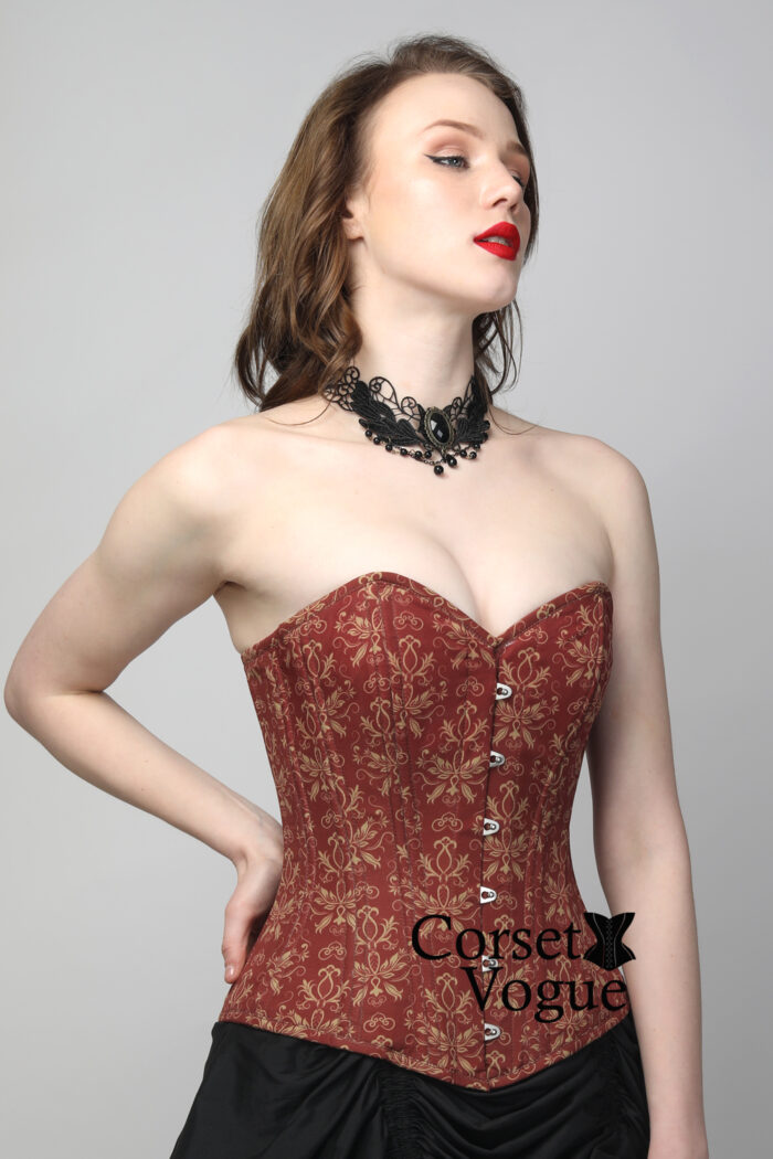 Elegant Damask: Printed Waist Trainer Corset - Image 2