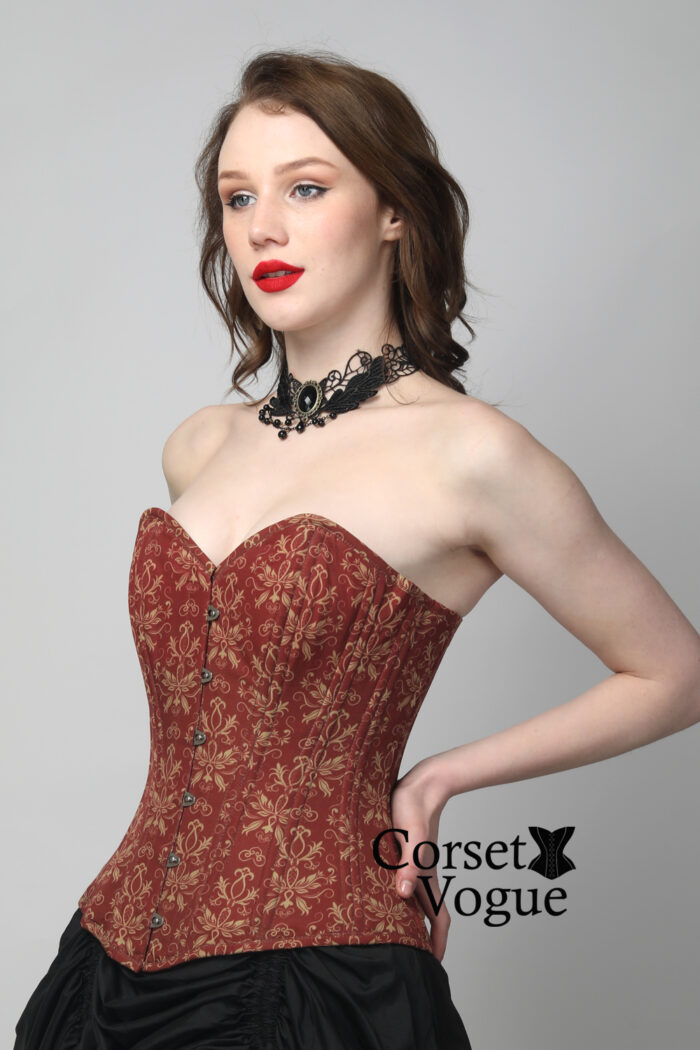 Elegant Damask: Printed Waist Trainer Corset - Image 4