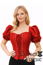 Red Over bust Corset with sleeves by Corset Vogue